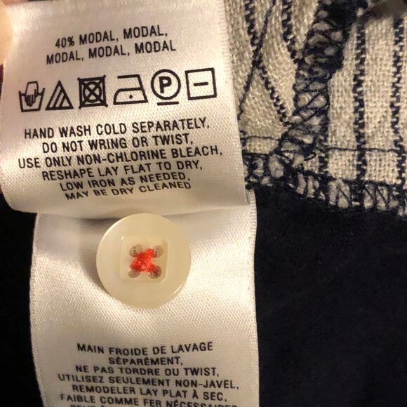 POSTMARK x ANTHROPOLOGIE Rowena Stripe Linen & Knit Tunic Top Navy\Ivory SM - Picture 5 of 6